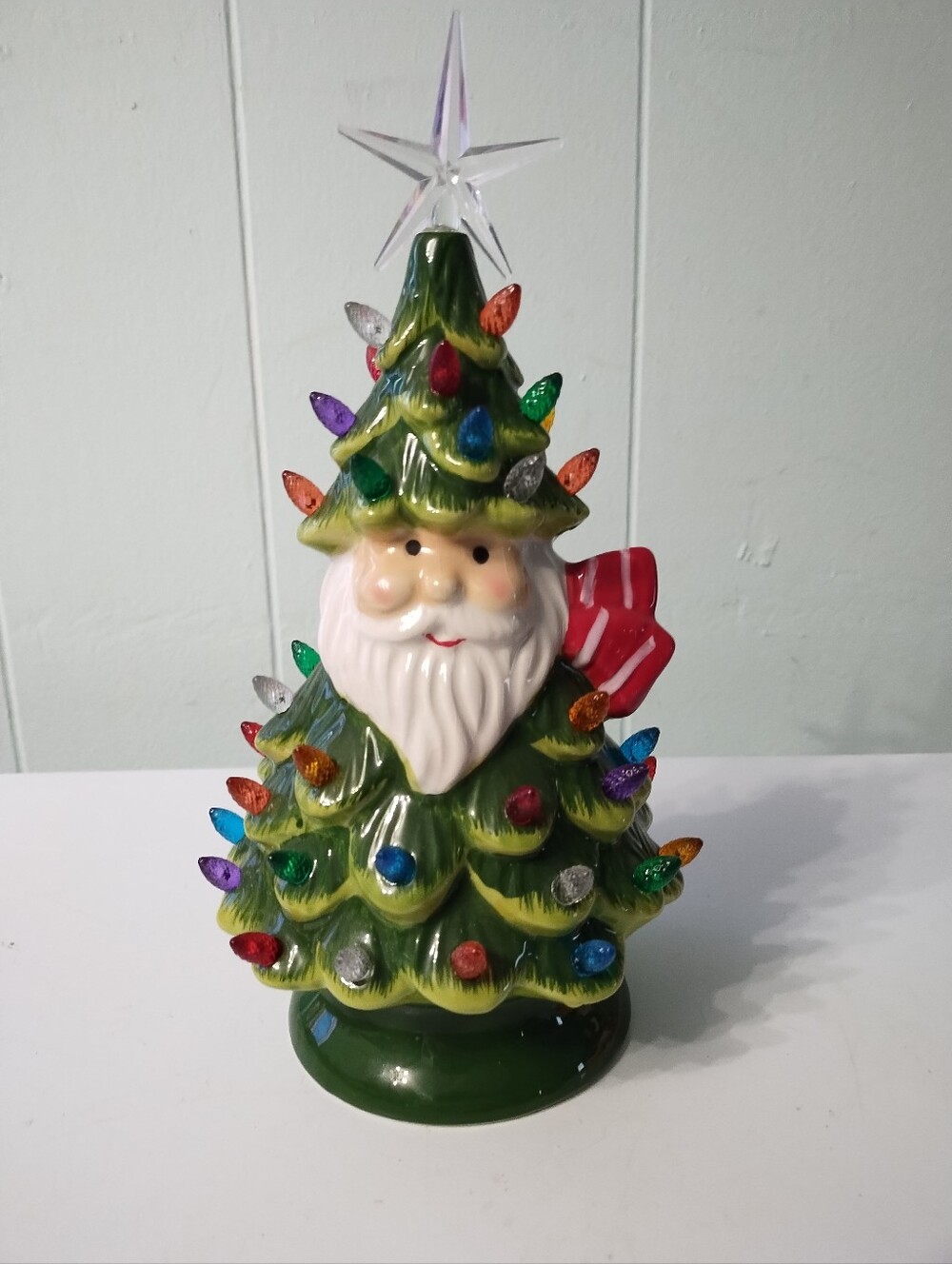 Sunnyglade Festive Tabletop Ceramic Christmas Tree Santa